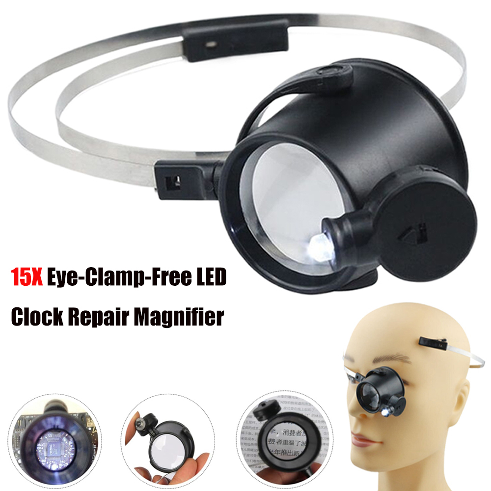 Eye Piece Magnifier - Портативная лупа-очки 15X с LED-подсветкой для
