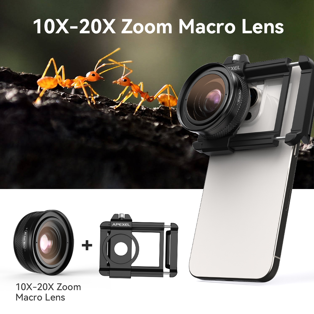 Макрообъектив APEXEL 10-20X с  – обзор и цена Photography Kit Vivo X200 Pro